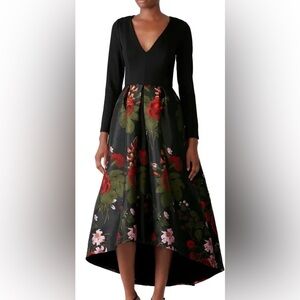 Anthropologie~ HUTCH | Marilyn Black Floral Gown size 12